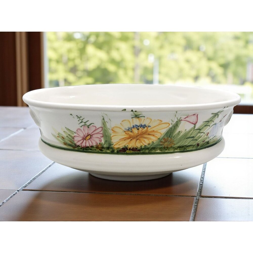 vintage iaccicini & giosue castelli italy handmade cachepot porcelain planter